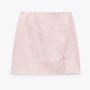 NWT Zara pink floral skirt